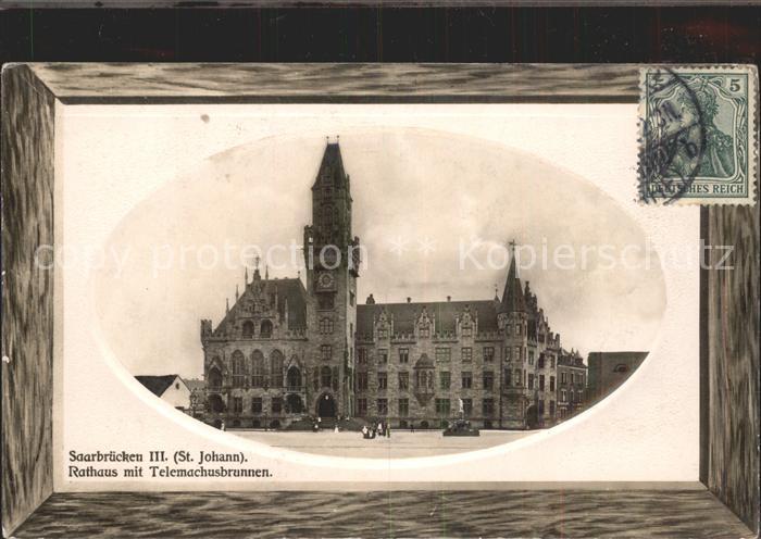 St Johann Saarbruecken Rathaus Telemachusbrunnen Bilderrahmen