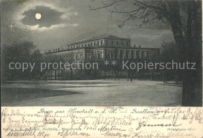 Neustadt Haardt Saalbau im Mondschein