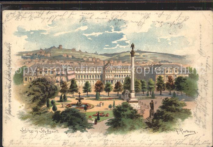 STUTTGART  CITY Schloss Schlossplatz Brunnen Saeule