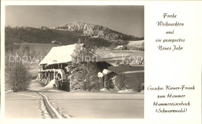 Hammereisenbach-Bregenbach Gasthaus zum Hammer Neujahrskarte Winter