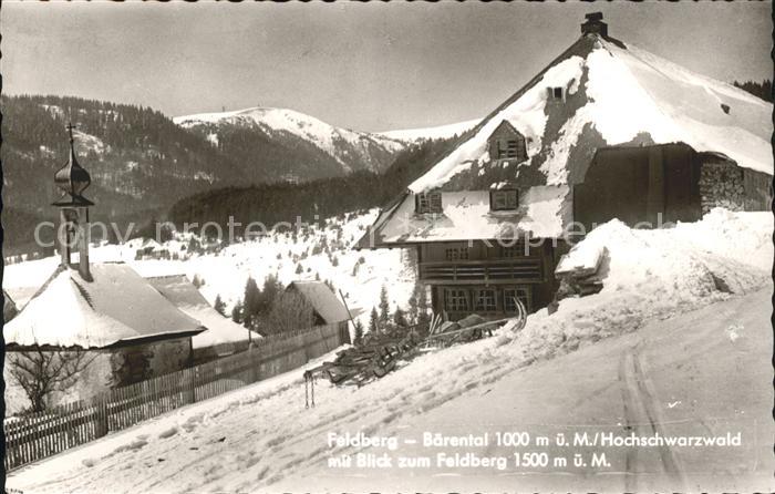 Baerental Feldberg Ortspartie im Winter Feldberg