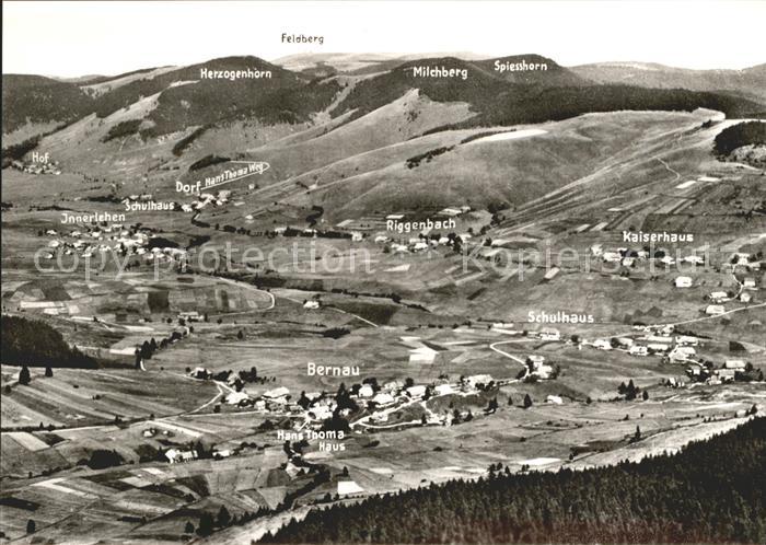 Bernau Schwarzwald Panoramakarte Hotel Pension Pfaelzer Hof