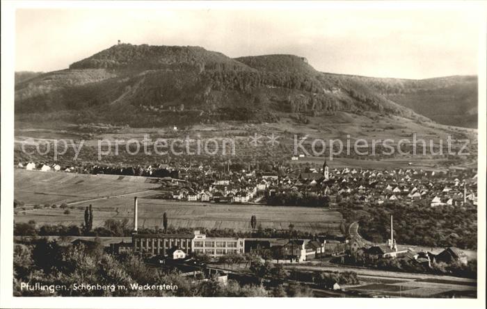 Pfullingen Fliegeraufnahme Schoenberg mit Wackerstein