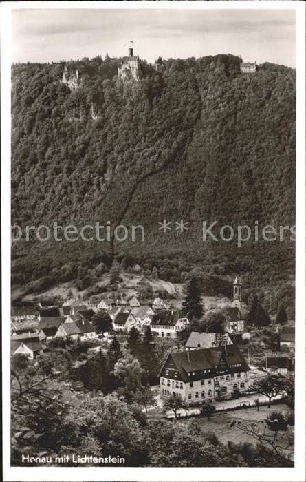 Honau Lichtenstein mit Schloss Lichtenstein Hotel Olgahoehle