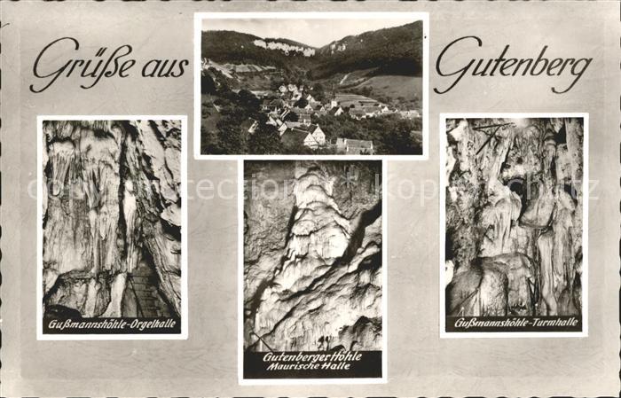 Gutenberg Lenningen Gasthaus Pension Loewen-Post Fritz Schmauder Hoehlen