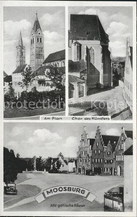 Moosburg Isar am Plan Muenster gotische Haeuser