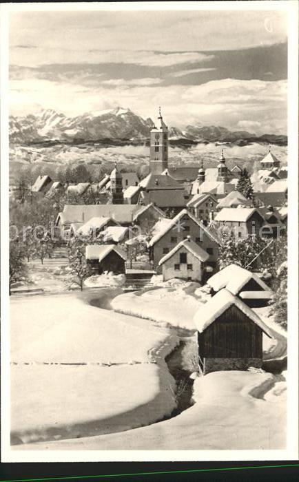 Wangen Allgaeu im Winter mit Saentis