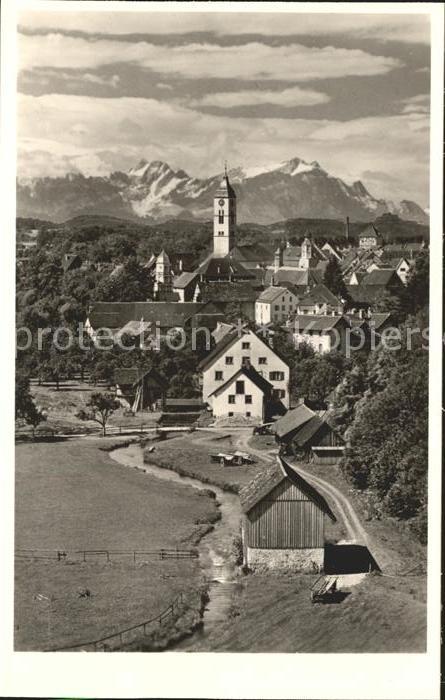 Wangen Allgaeu mit Altmann und Saentis