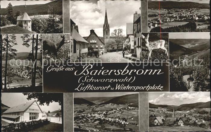 Baiersbronn Schwarzwald Teilansichten Luftkurort Kapelle Rehkitz Bromsilber