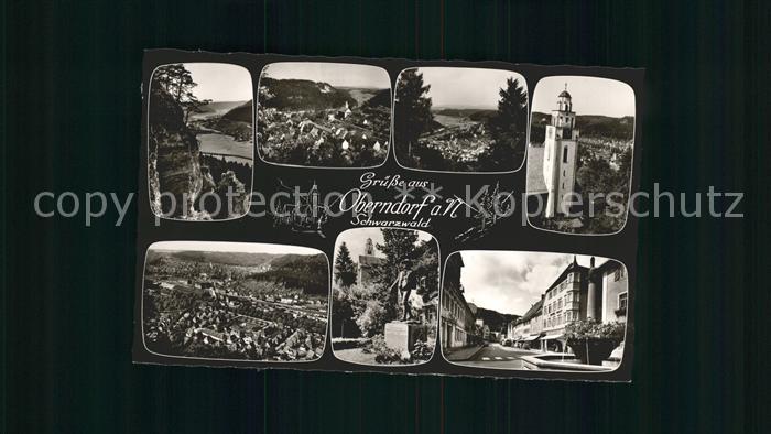 Oberndorf Neckar Teilansichten Denkmal Kirche Strassenpartie Bromsilber
