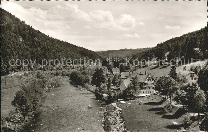 Schoenmuenzach Hotel Waldhorn Partie am Fluss Kneipp und Luftkurort Murgtal Schw