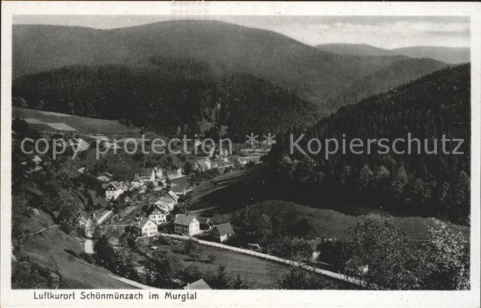 Schoenmuenzach Panorama Kneipp und Luftkurort Murgtal Schwarzwald