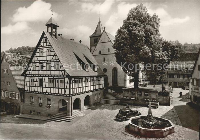 Haiterbach Rathaus Kirche Kriegerdenkmal Brunnen Luftkurort Schwarzwald