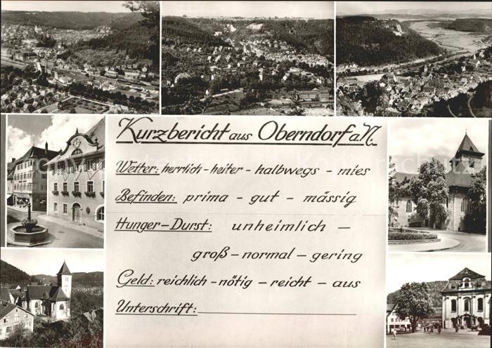 Oberndorf Neckar Panorama Kirche Brunnen Turm Bromsilber