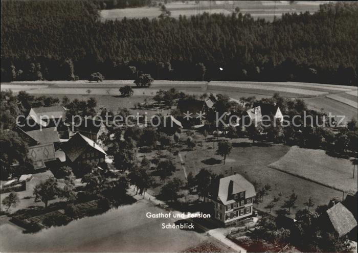 Schmieh Gasthof Pension zum Schoenblick Luftkurort Schwarzwald Fliegeraufnahme