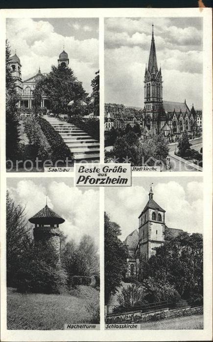 Pforzheim Stadtkirche Saalbau Hochelturm Schlosskirche