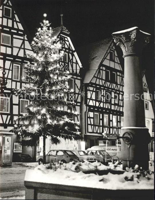 Neuenbuerg Enz Brunnen Tannenbaum