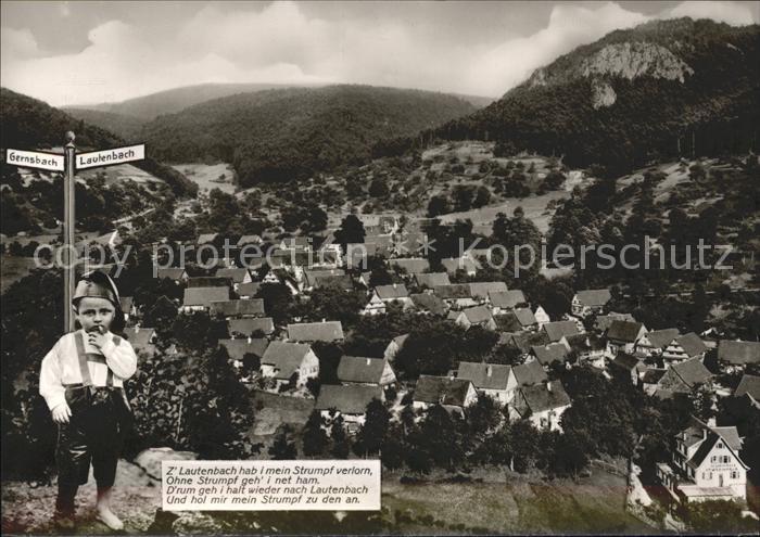 Lautenbach Gernsbach Ortsansicht Kind Ortsschild