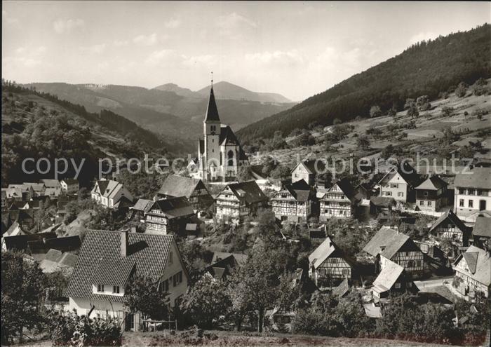 Reichental Gaststaette Auerhahn Kirche Ortsansicht