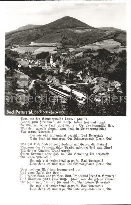 Bad Peterstal-Griesbach Lied Dort wo des Schwarzwalds Tannen schlank