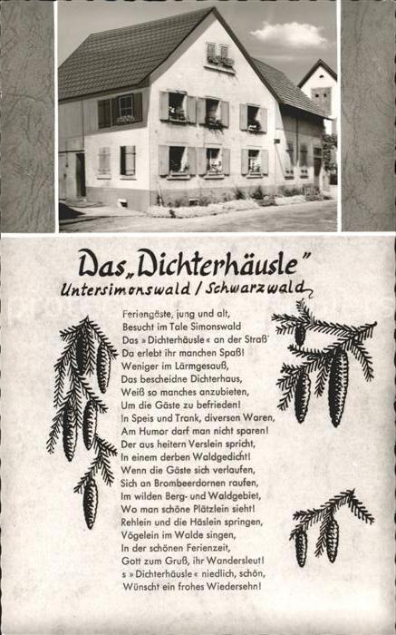 Altsimonswald Pension Dichterhaeusle Tannenzapfen Gedicht