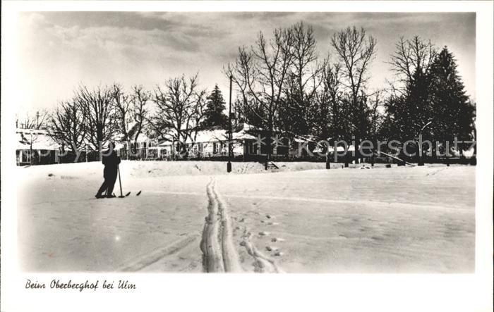 Ulm Donau Oberberghof Skispuren Skifahrer