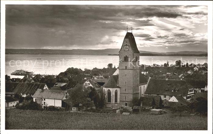 Hagnau Bodensee Abendstimmung Kirche Dampfer