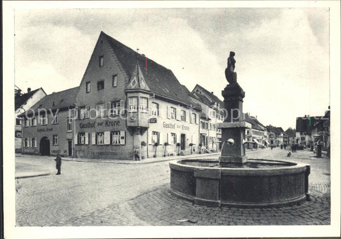 Kenzingen Strassenansicht Brunnen Gasthof zur Krone