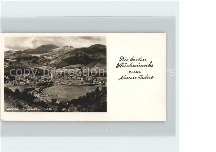 Schoenau Schwarzwald Glueckwuensche Weihnachten Neuen Jahr Ortsansicht