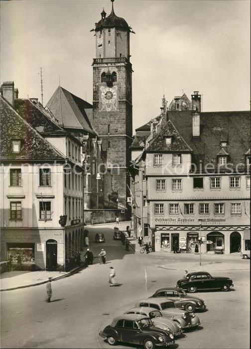 Memmingen Bayern Marktplatz mit St. Martinskirche Autos