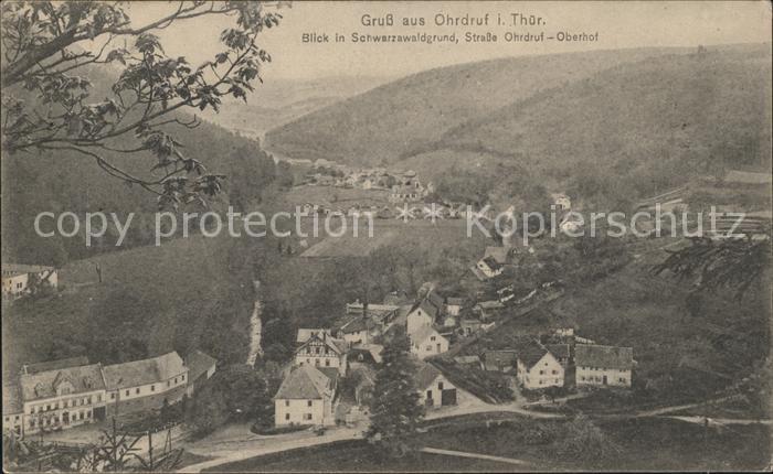 Ohrdruf Blick Schwarzawaldgrund Strasse Ohrdruf-Oberhof