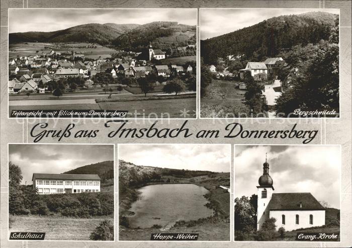 Imsbach Blick Donnersberg Bergschmiede Ev. Kirche Schulhaus