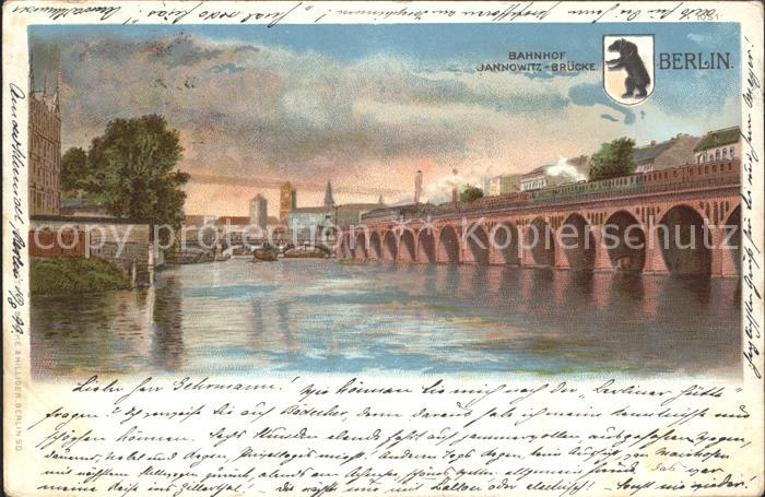BERLIN  CITY Bahnhof Jannowitz Bruecke Litho