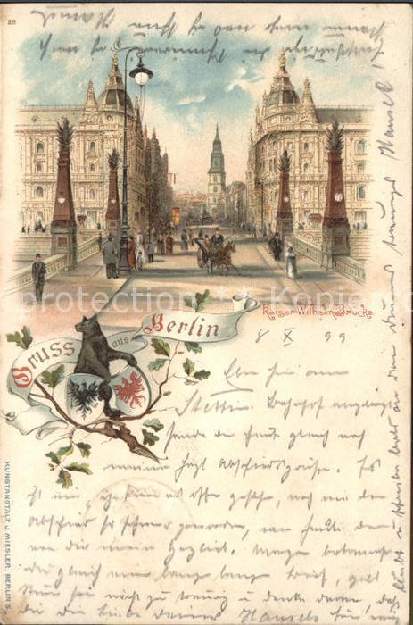 BERLIN  CITY Kaiser Wilhelm Bruecke Litho