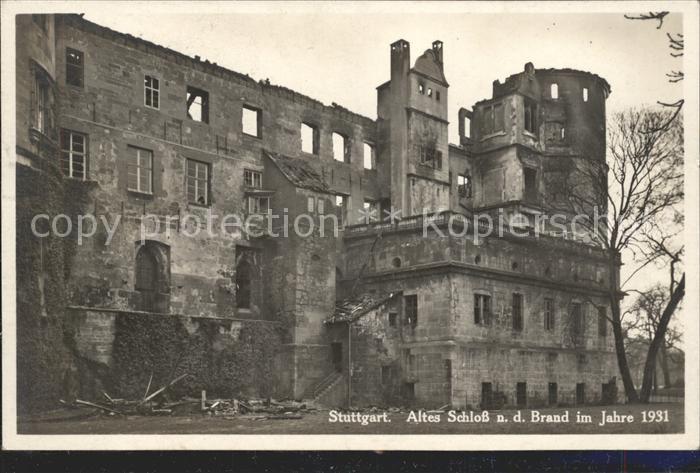 STUTTGART CITY Altes Schloss n.d. Brand