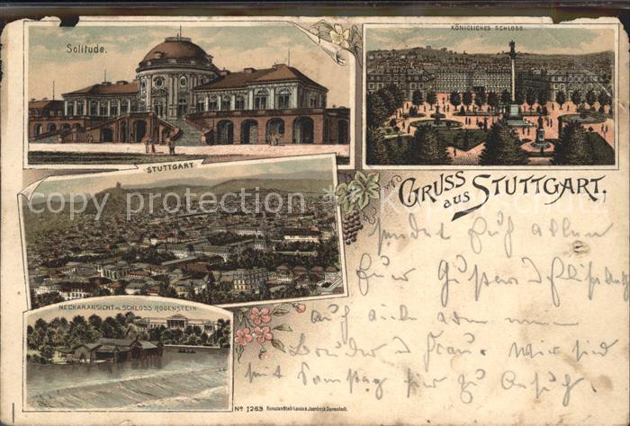 STUTTGART  CITY Kgl. Schloss Solitude Neckaransicht