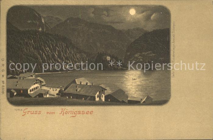Koenigsee Berchtesgaden Panorama bei Mondschein