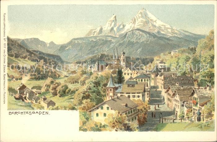 BERCHTESGADEN Bayern Dorfpartie mit Watzmann
