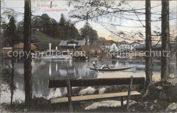 Koenigsee Berchtesgaden Landungsstelle Bootspartie Ruhebank