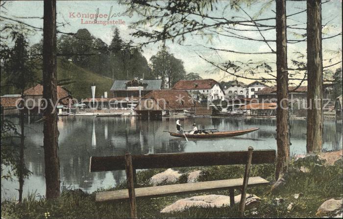 Koenigsee Berchtesgaden Landungsstelle Bootspartie Ruhebank