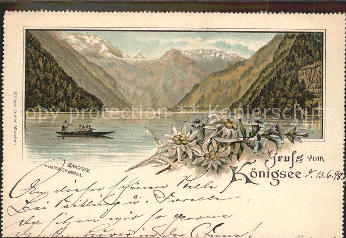 Koenigsee Berchtesgaden Panorama vom Malerwinkel Bootspartie