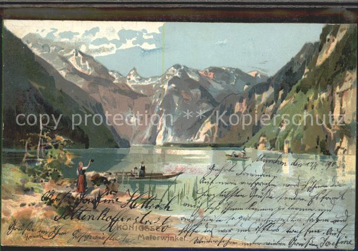 Koenigsee Berchtesgaden vom Malerwinkel Bootspartie