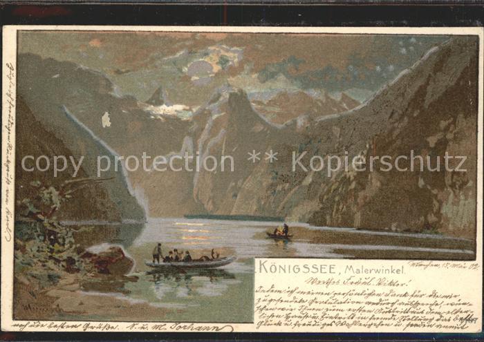 Koenigsee Berchtesgaden Panorama vom Malerwinkel Bootspartie