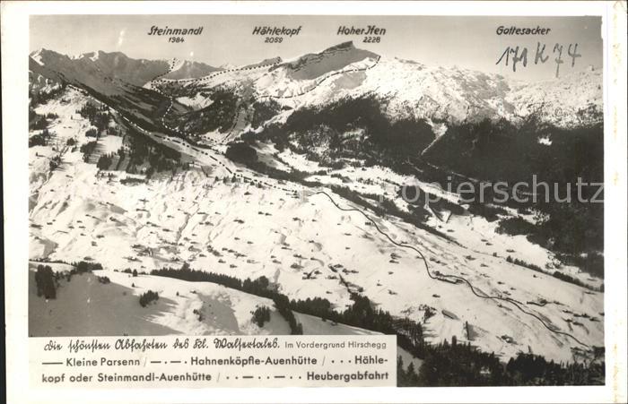 Hirschegg Kleinwalsertal Vorarlberg Skiabfahrten Kleine Parsenn Hahnenköpfl