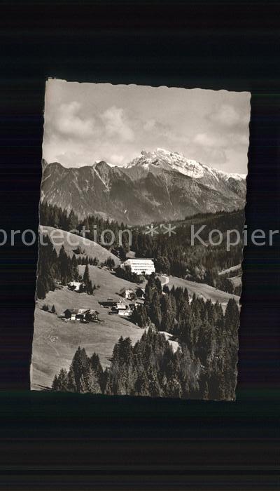 Schwende Riezlern Kleinwalsertal Kuranstalt Dr Backer mit Nebelhorngruppe