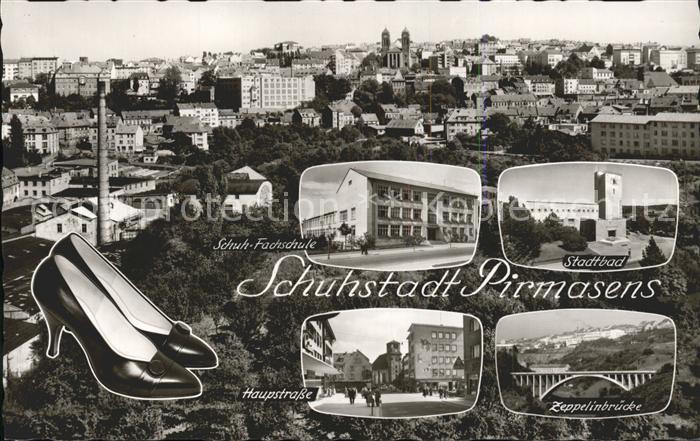 Pirmasens Stadtbad Zeppelinbruecke Hauptstrasse Schuh- Fachschule