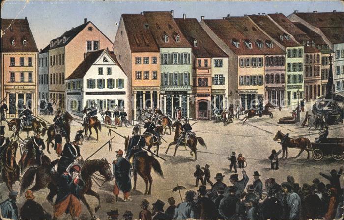 SAARBRueCKEN Saarland Gefangennahme Franzosen Markt St. Johann