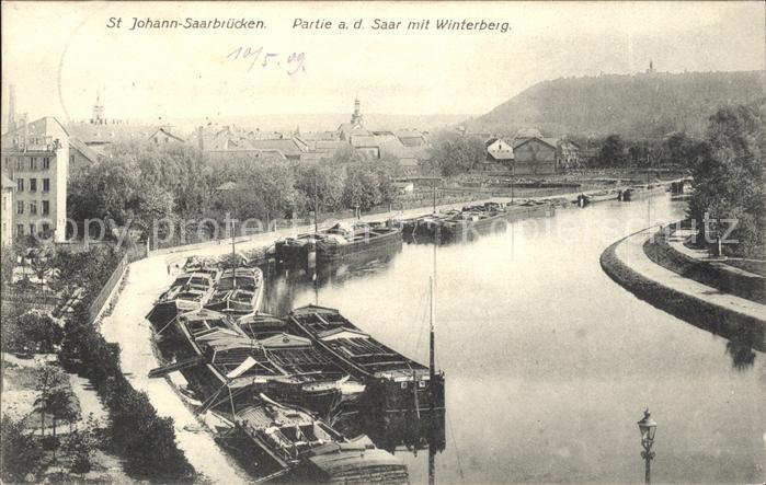 St Johann Saarbruecken Partie a. d. Saar Winterberg Faehre