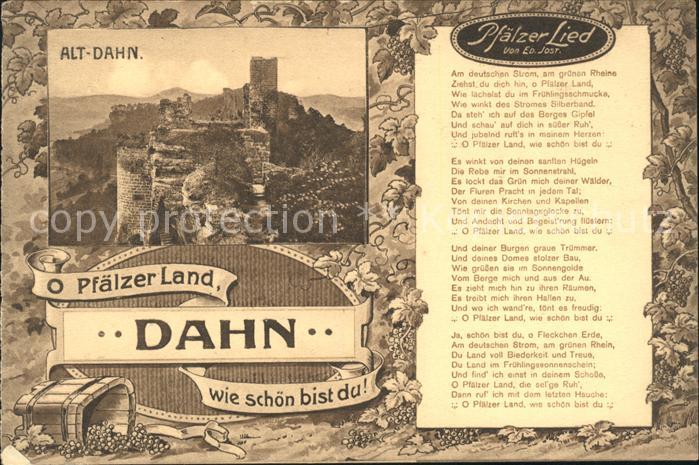 Dahn Pfaelzer Lied Alt-Dahn