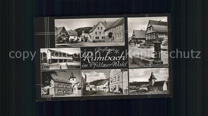 Rumbach Rheinland-Pfalz Dorfbrunnen Ev. Kirche Rathaus Schule